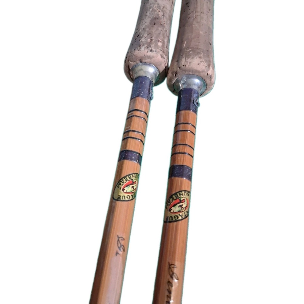 (2) Fly Rod Monaque Vintage Split Bambooʻ Nostalgia Fly Fishing 9' 'Shakespeare